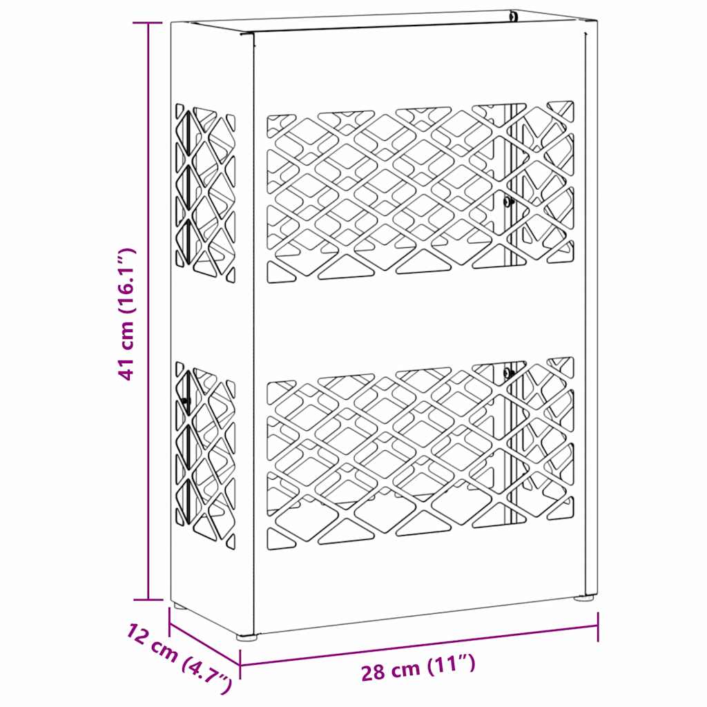 Paraplu Standaard Zwart 28 x 12 x 41 cm Staal is nu te koop bij PeponiXL, paradijselijk wonen!