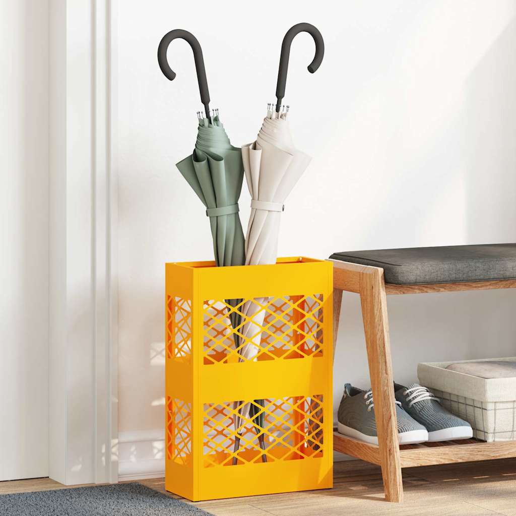 Paraplu Standaard Mosterdgeel 28 x 12 x 41 cm Staal is nu te koop bij PeponiXL, paradijselijk wonen!