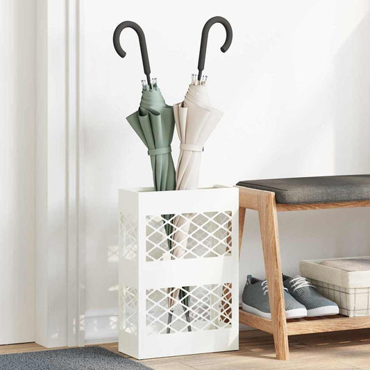 Paraplu Standaard Wit 28 x 12 x 41 cm Staal is nu te koop bij PeponiXL, paradijselijk wonen!