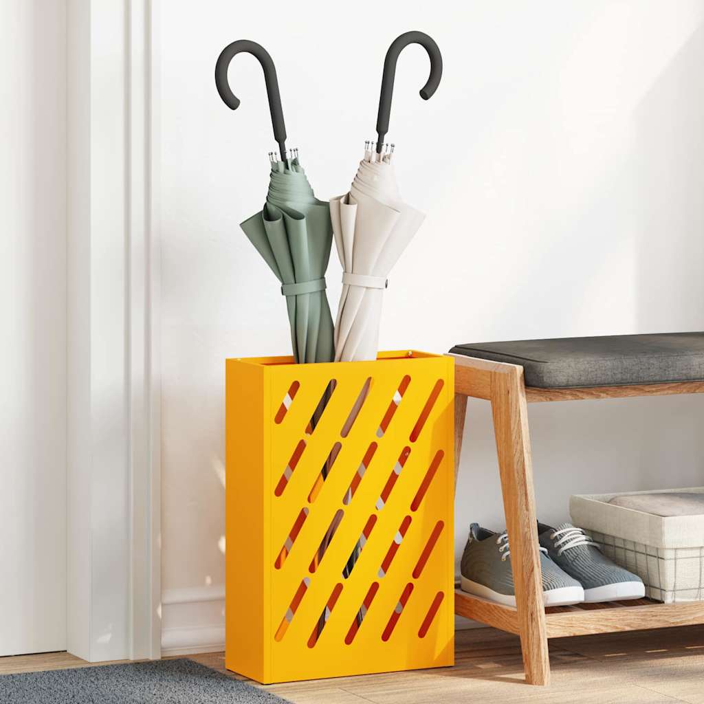 Paraplu Standaard Mosterdgeel 28 x 12 x 41 cm Staal is nu te koop bij PeponiXL, paradijselijk wonen!