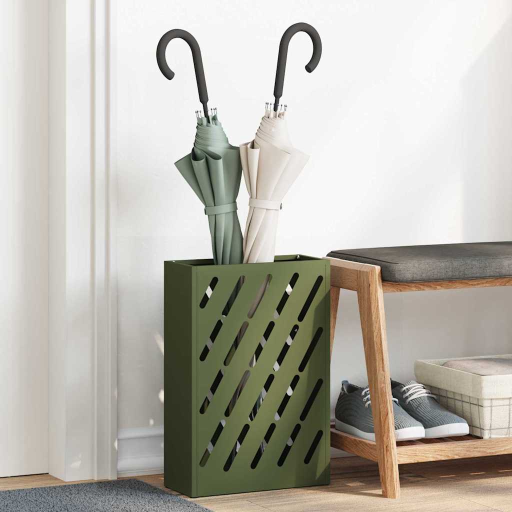 Paraplu Standaard Olijfgroen 28 x 12 x 41 cm Staal is nu te koop bij PeponiXL, paradijselijk wonen!