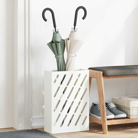 Paraplu Standaard Wit 28 x 12 x 41 cm Staal is nu te koop bij PeponiXL, paradijselijk wonen!