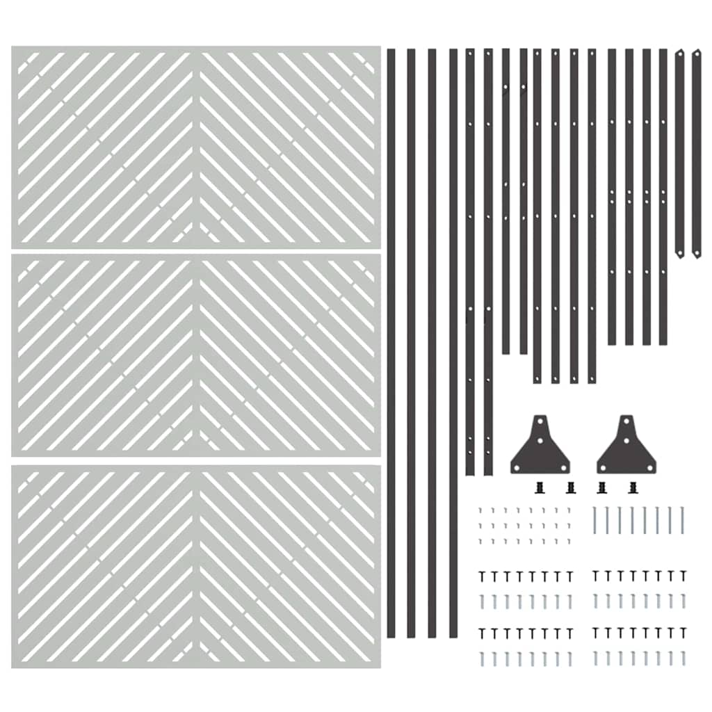 Privacyscherm Grijs 100 x 50 x 180 cm Staal is nu te koop bij PeponiXL, paradijselijk wonen!