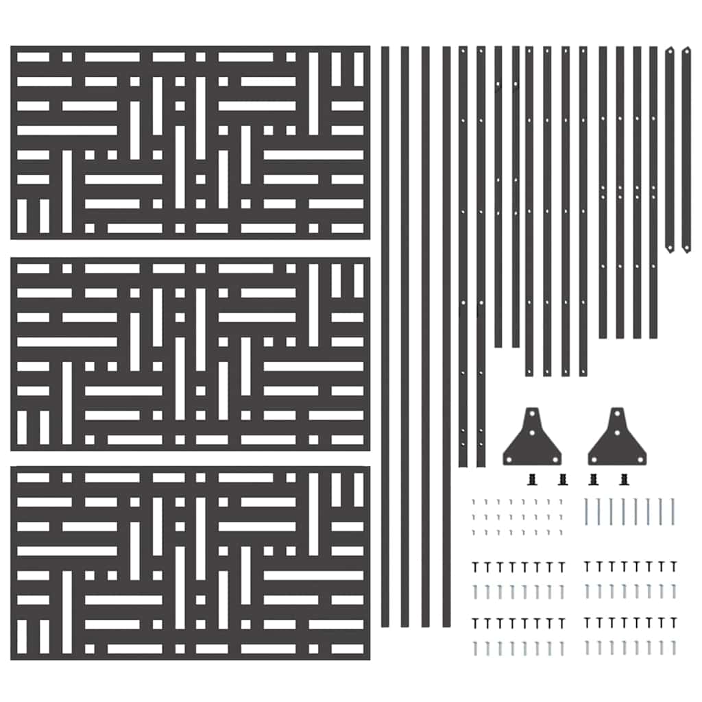 Privacyscherm Zwart 100 x 50 x 180 cm Staal is nu te koop bij PeponiXL, paradijselijk wonen!