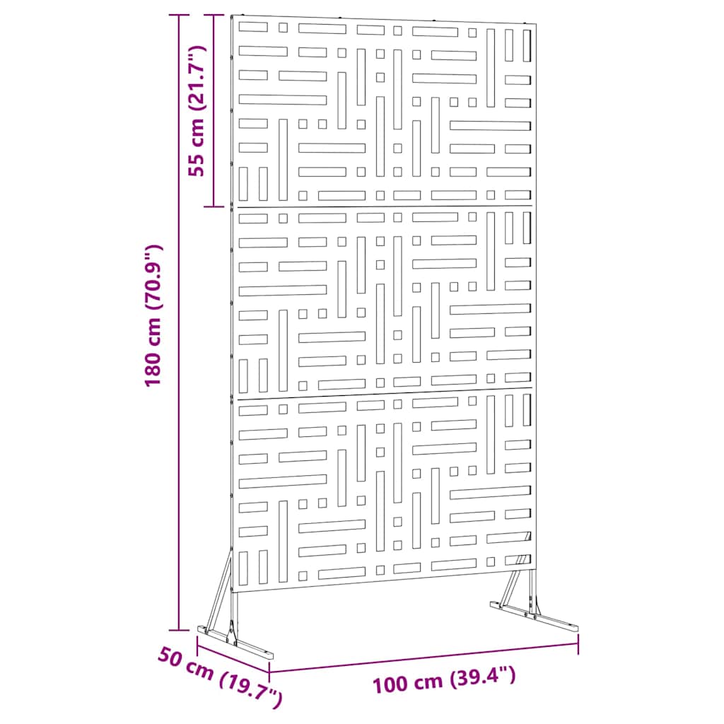 Privacyscherm Zwart 100 x 50 x 180 cm Staal is nu te koop bij PeponiXL, paradijselijk wonen!