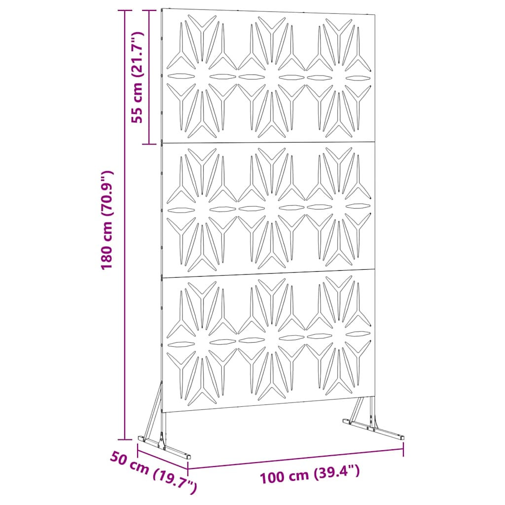 Privacyscherm Grijs 100 x 50 x 180 cm Staal is nu te koop bij PeponiXL, paradijselijk wonen!