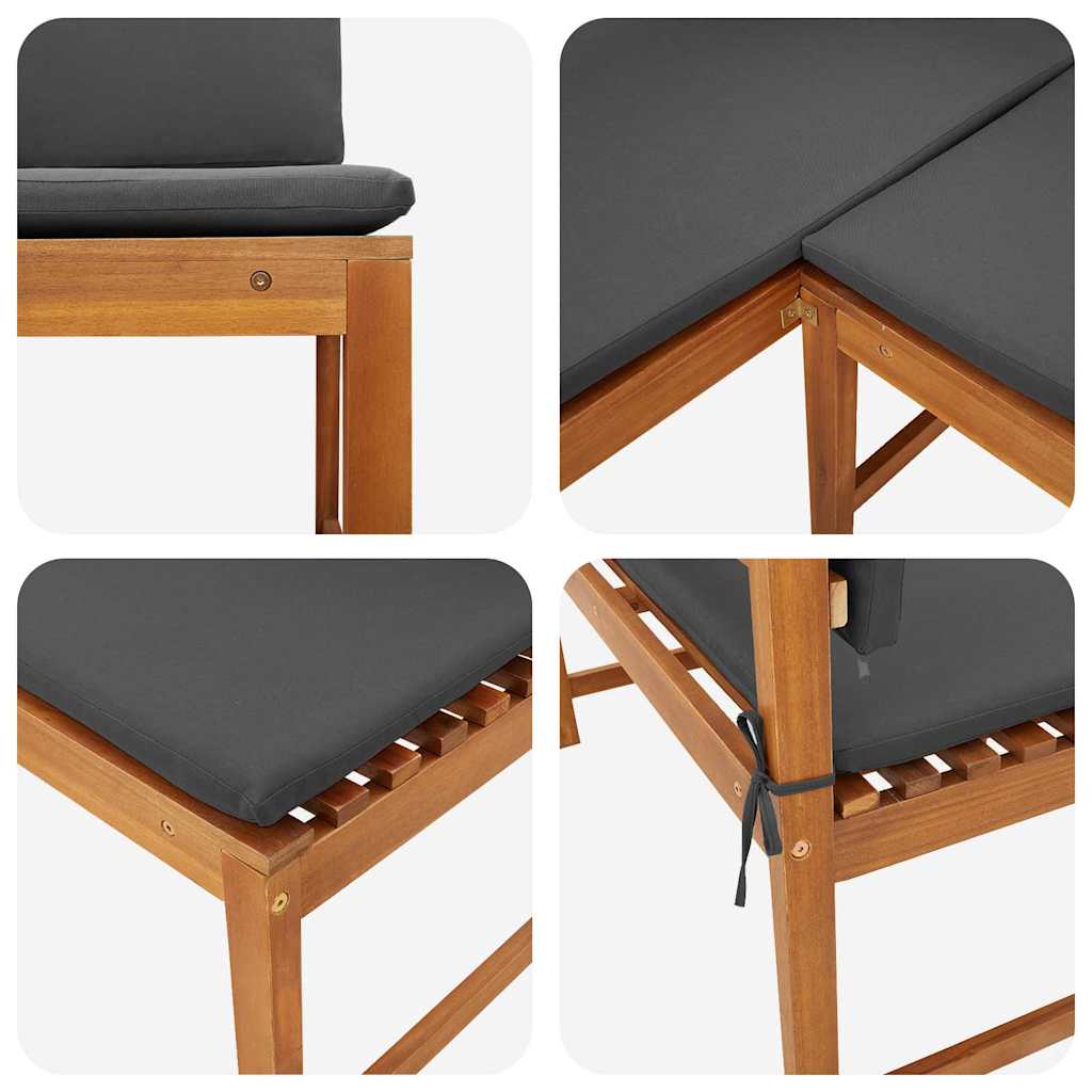 Tuinstoel met kussen Bruin 140 x 100 x 91cm Massief acaciahout is nu te koop bij PeponiXL, paradijselijk wonen!