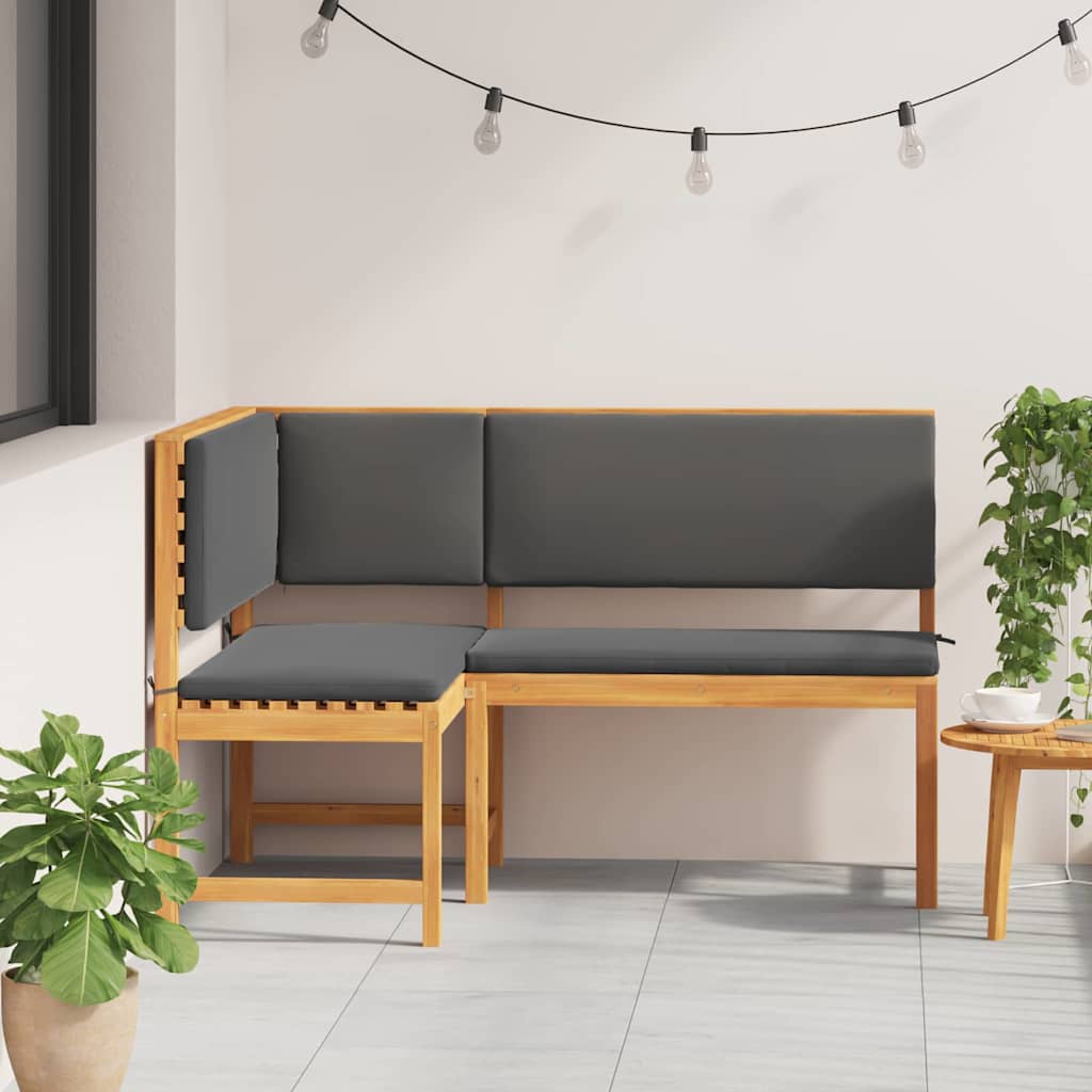 Tuinstoel met kussen Bruin 140 x 100 x 91cm Massief acaciahout is nu te koop bij PeponiXL, paradijselijk wonen!