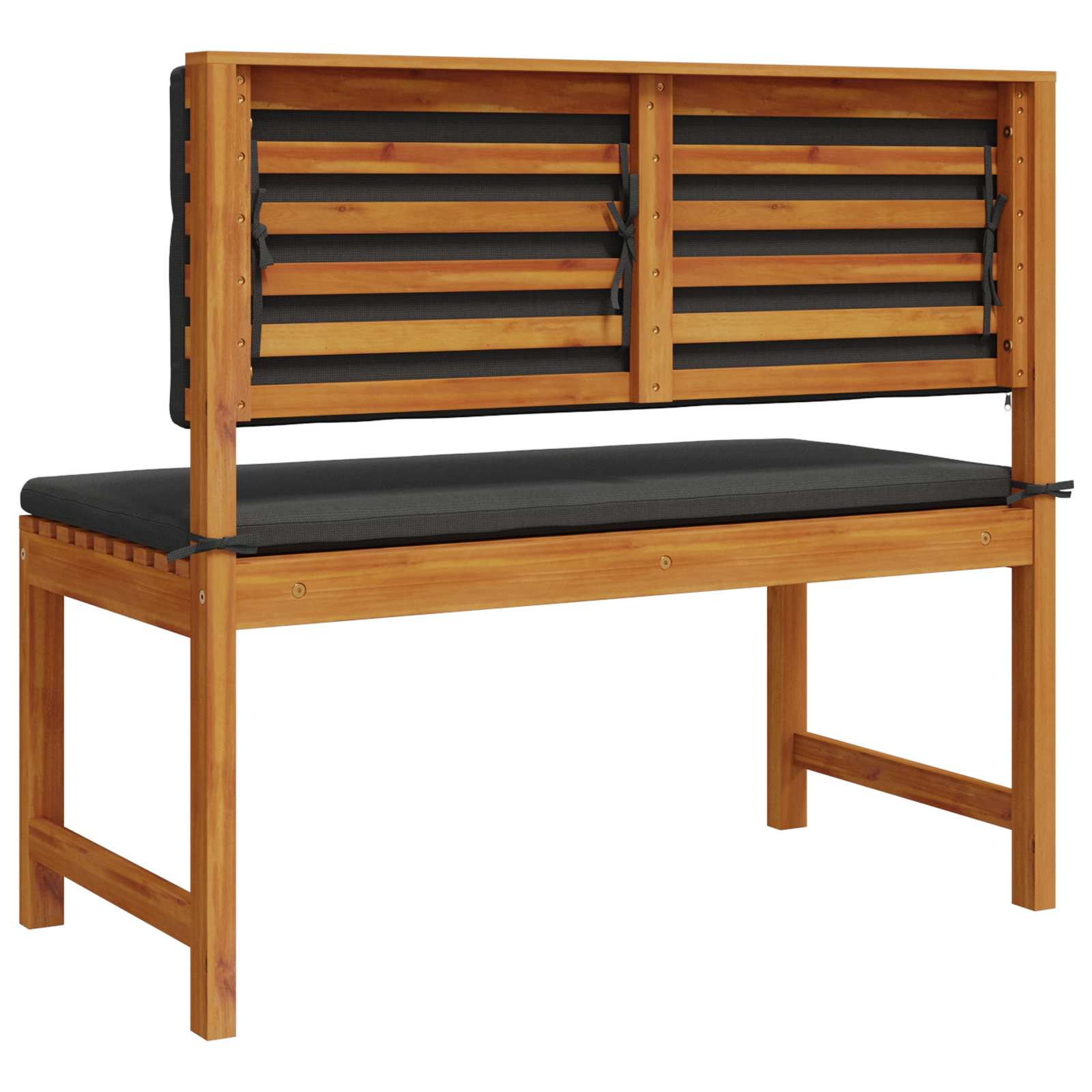 Tuinstoel met kussen Bruin 100 x 50 x 91cm Massief acaciahout is nu te koop bij PeponiXL, paradijselijk wonen!