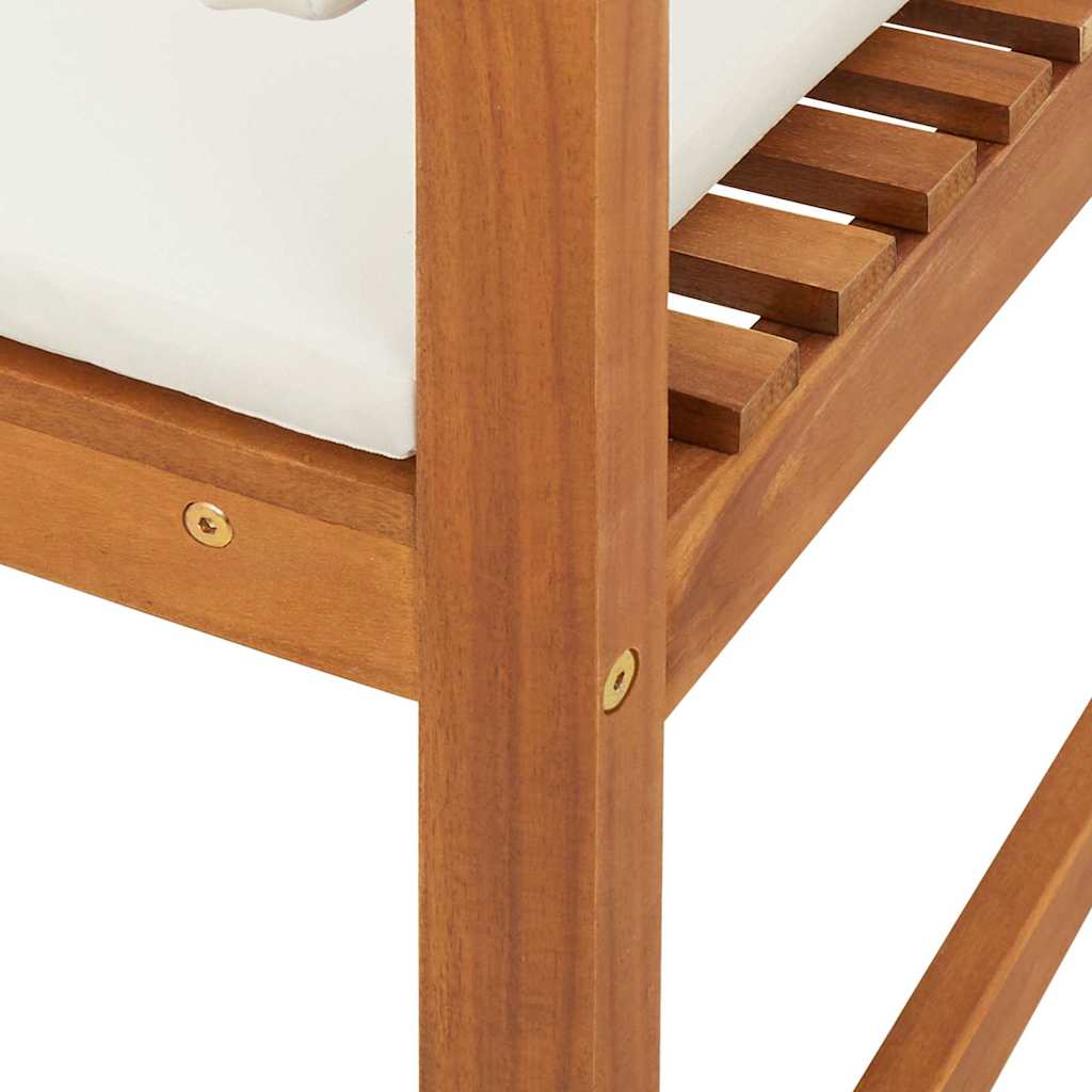 Tuinstoel met kussen 2 pcs Bruin Massief acaciahout is nu te koop bij PeponiXL, paradijselijk wonen!