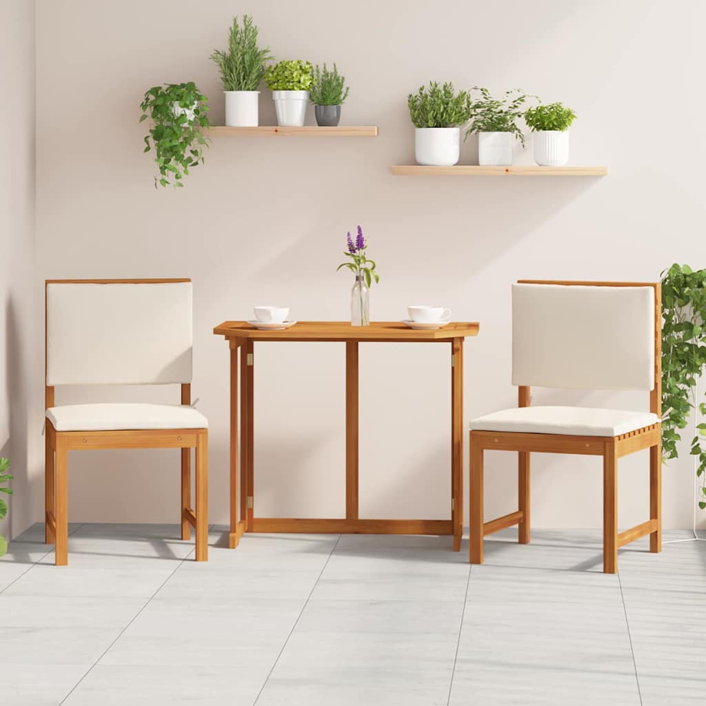 Tuinstoel met kussen 2 pcs Bruin Massief acaciahout is nu te koop bij PeponiXL, paradijselijk wonen!
