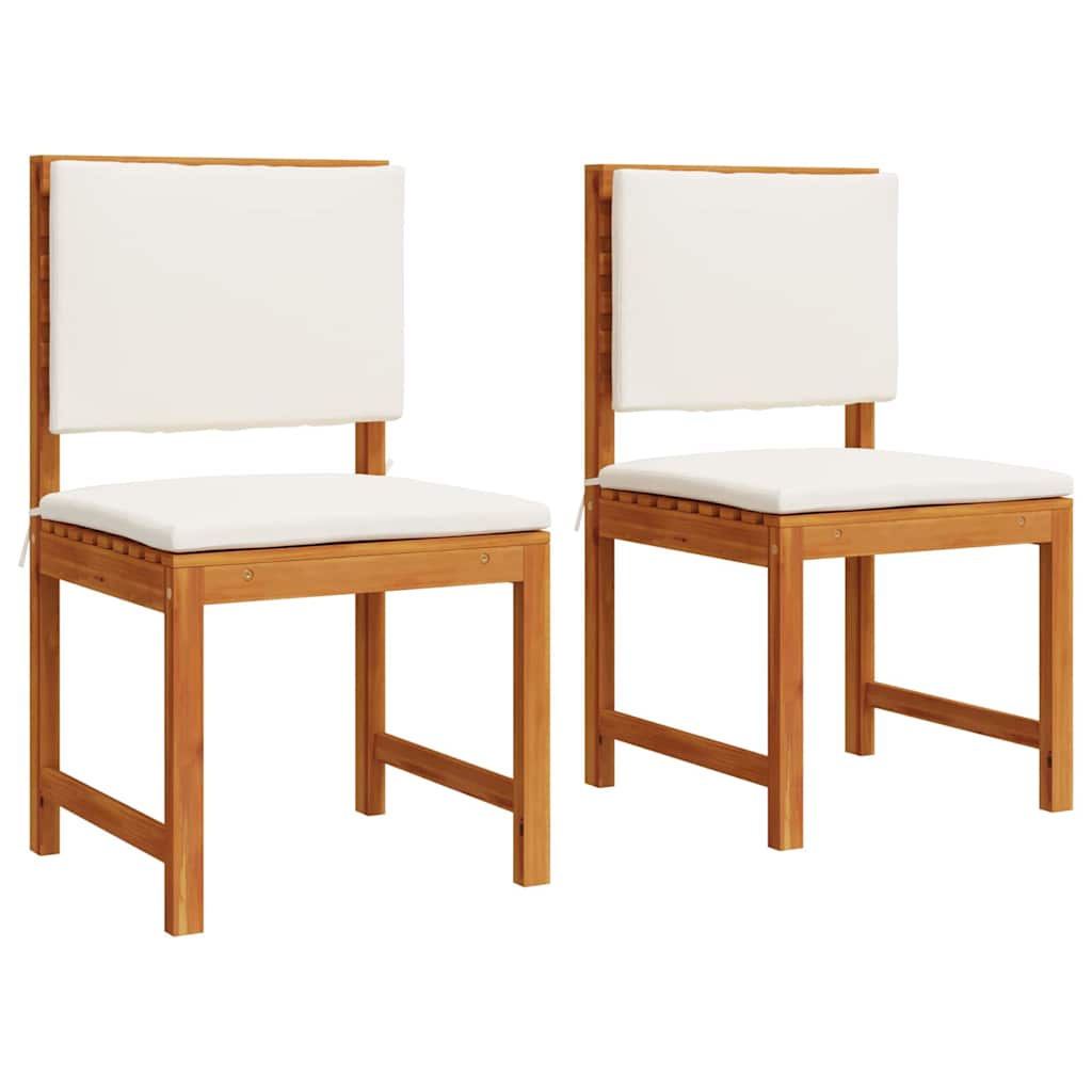 Tuinstoel met kussen 2 pcs Bruin Massief acaciahout is nu te koop bij PeponiXL, paradijselijk wonen!