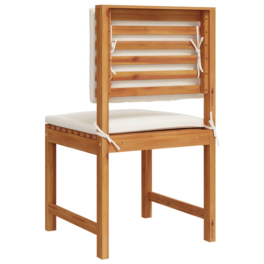 Tuinstoel met kussen 2 pcs Bruin Massief acaciahout is nu te koop bij PeponiXL, paradijselijk wonen!