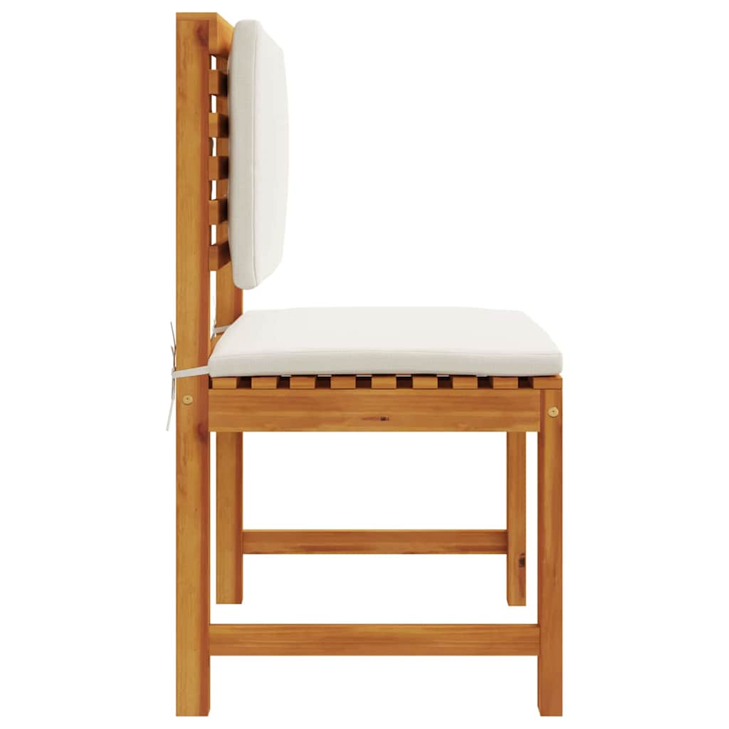 Tuinstoel met kussen 2 pcs Bruin Massief acaciahout is nu te koop bij PeponiXL, paradijselijk wonen!