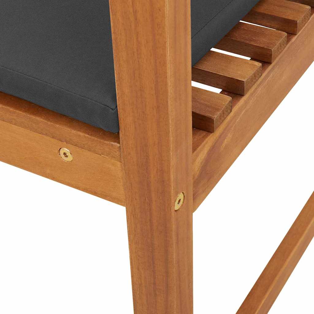 Tuinstoel met kussen 2 pcs Bruin Massief acaciahout is nu te koop bij PeponiXL, paradijselijk wonen!