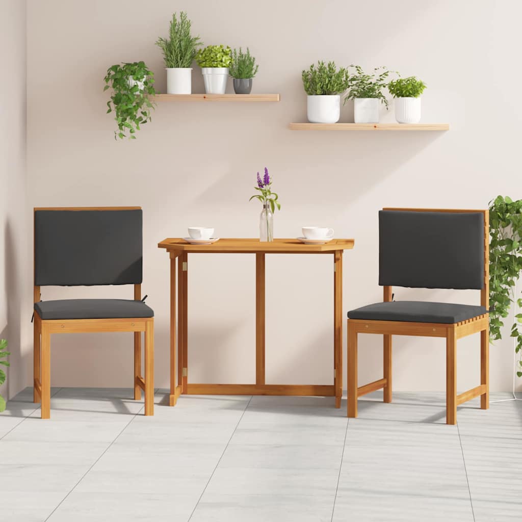 Tuinstoel met kussen 2 pcs Bruin Massief acaciahout is nu te koop bij PeponiXL, paradijselijk wonen!