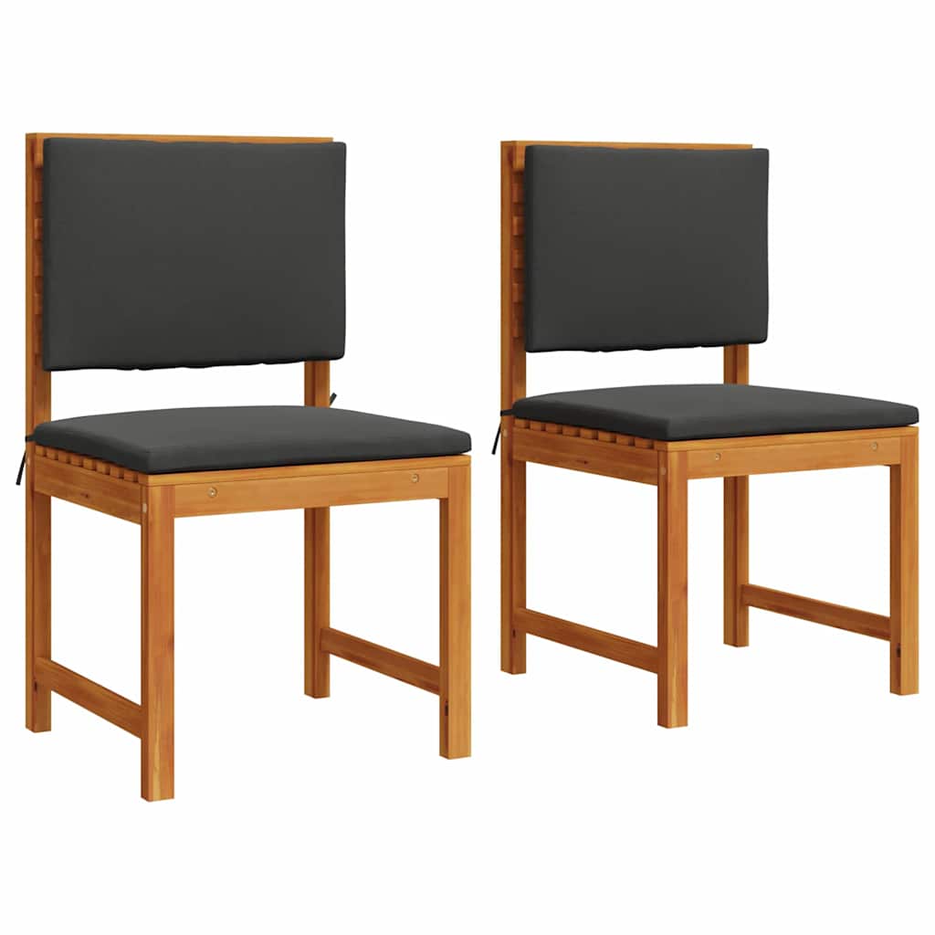Tuinstoel met kussen 2 pcs Bruin Massief acaciahout is nu te koop bij PeponiXL, paradijselijk wonen!