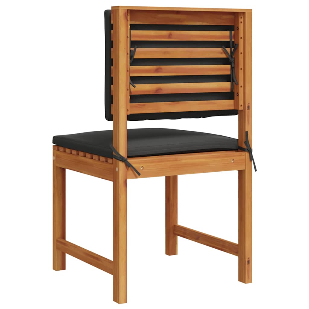 Tuinstoel met kussen 2 pcs Bruin Massief acaciahout is nu te koop bij PeponiXL, paradijselijk wonen!