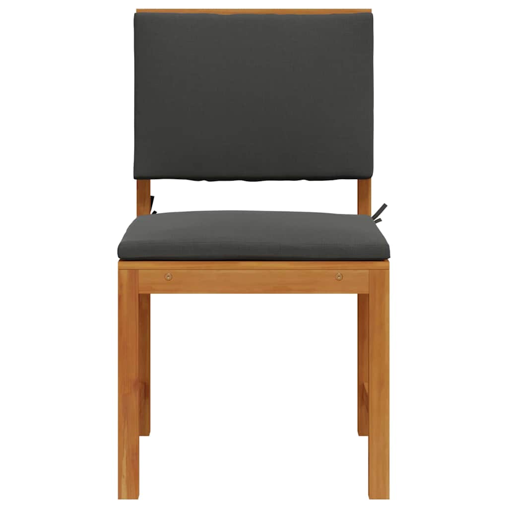 Tuinstoel met kussen 2 pcs Bruin Massief acaciahout is nu te koop bij PeponiXL, paradijselijk wonen!
