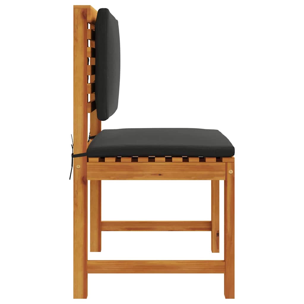 Tuinstoel met kussen 2 pcs Bruin Massief acaciahout is nu te koop bij PeponiXL, paradijselijk wonen!