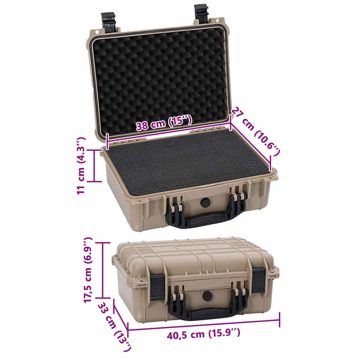Hardcase koffer Zand 40,5 x 33 x 17,5 cm Polypropyleen en ABS is nu te koop bij PeponiXL, paradijselijk wonen!