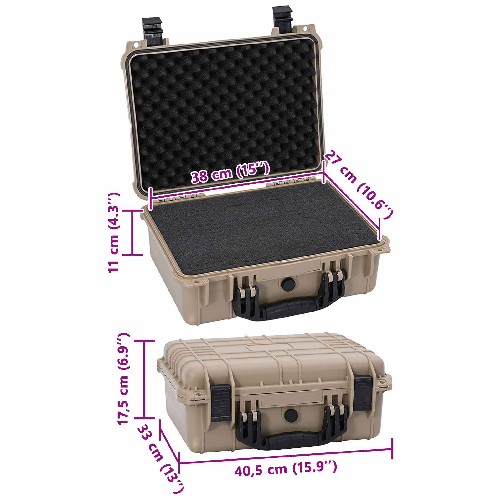 Hardcase koffer Zand 40,5 x 33 x 17,5 cm Polypropyleen en ABS is nu te koop bij PeponiXL, paradijselijk wonen!