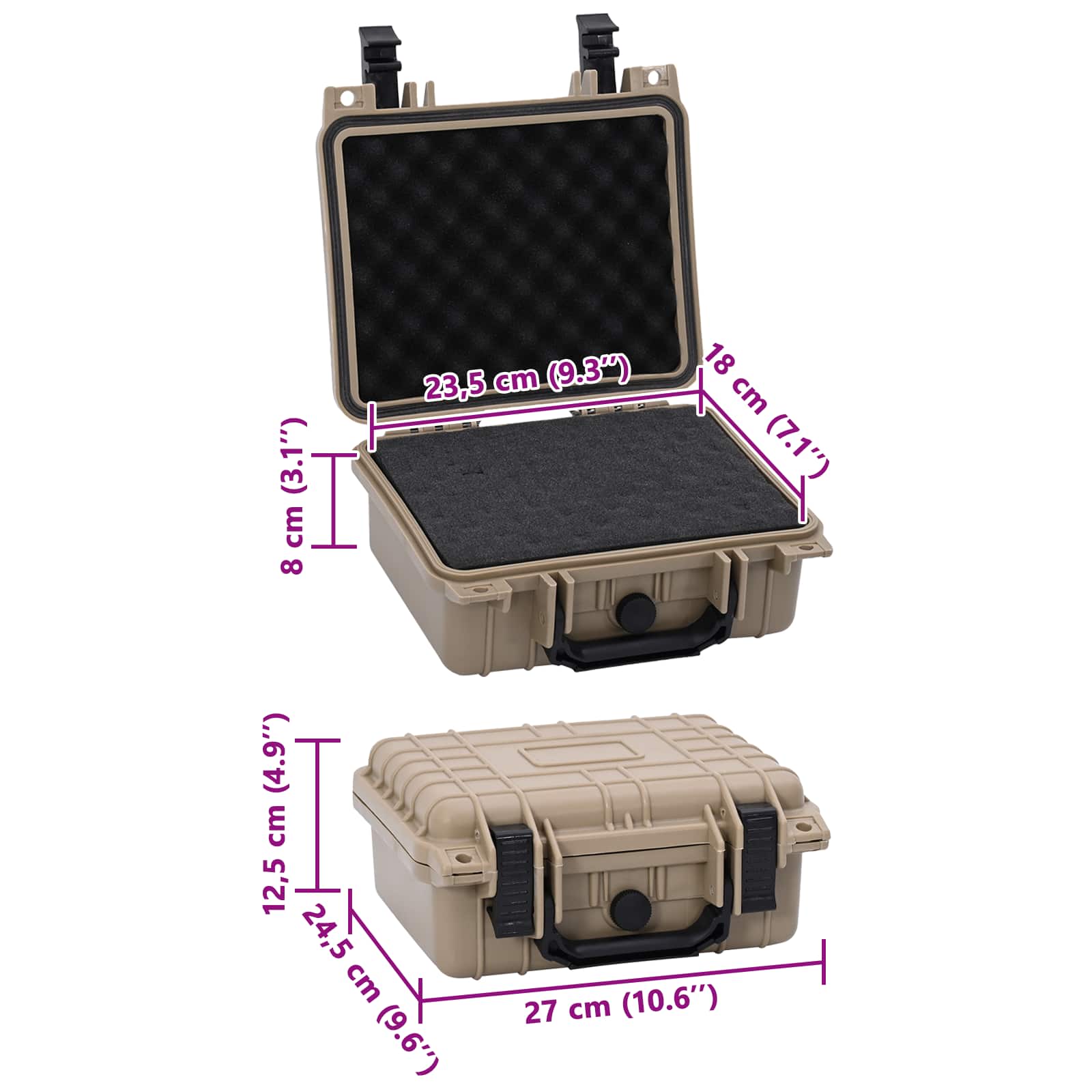 Hardcase koffer Zand 27 x 24,5 x 12,5 cm Polypropyleen en ABS is nu te koop bij PeponiXL, paradijselijk wonen!