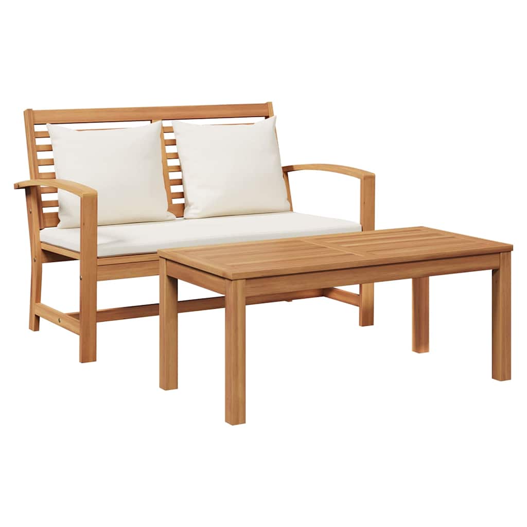 Tuinbank en Tafelset met Kussen 2 Stuk Bruin en Crème is nu te koop bij PeponiXL, paradijselijk wonen!