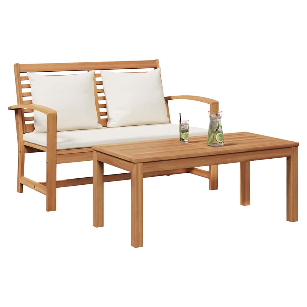 Tuinbank en Tafelset met Kussen 2 Stuk Bruin en Crème is nu te koop bij PeponiXL, paradijselijk wonen!