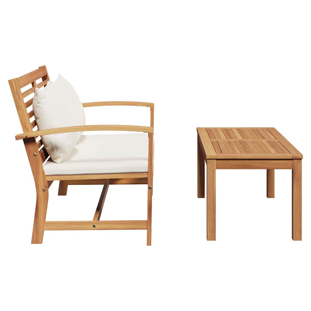 Tuinbank en Tafelset met Kussen 2 Stuk Bruin en Crème is nu te koop bij PeponiXL, paradijselijk wonen!