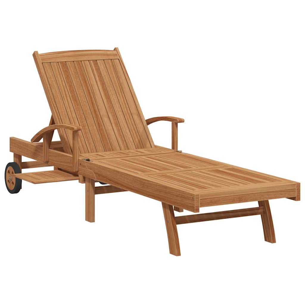 Ligbed met kussen Bruin 195 x 59 x 78,5 cm Massief Teakhout is nu te koop bij PeponiXL, paradijselijk wonen!