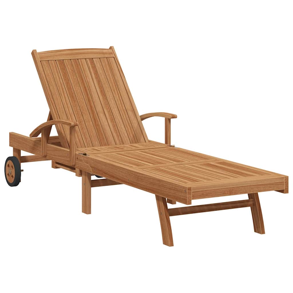 Ligbed met kussen Bruin 195 x 59 x 78,5 cm Massief Teakhout is nu te koop bij PeponiXL, paradijselijk wonen!