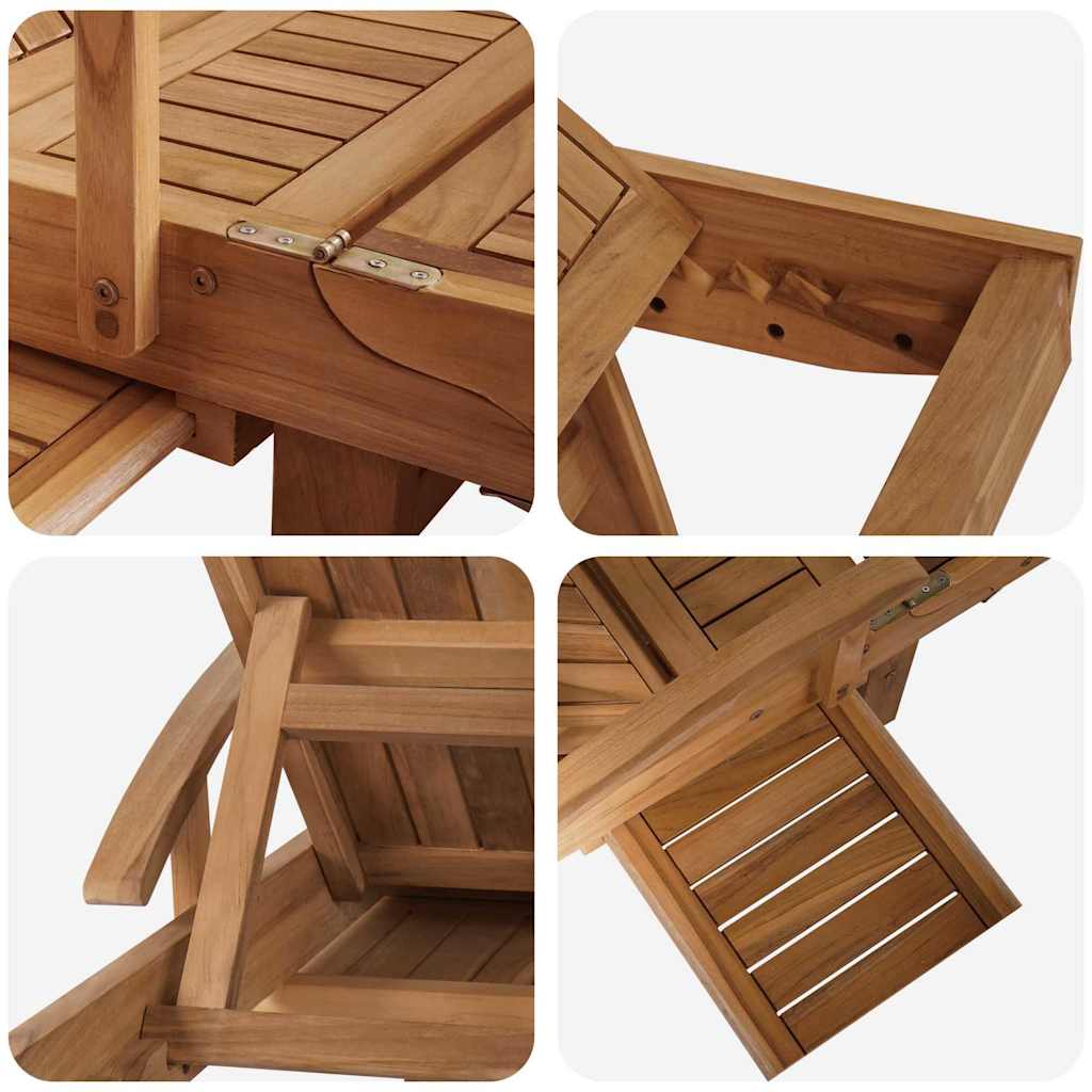 Ligbed met kussen 1-persoon 2 pcs Bruin Massief Teakhout is nu te koop bij PeponiXL, paradijselijk wonen!