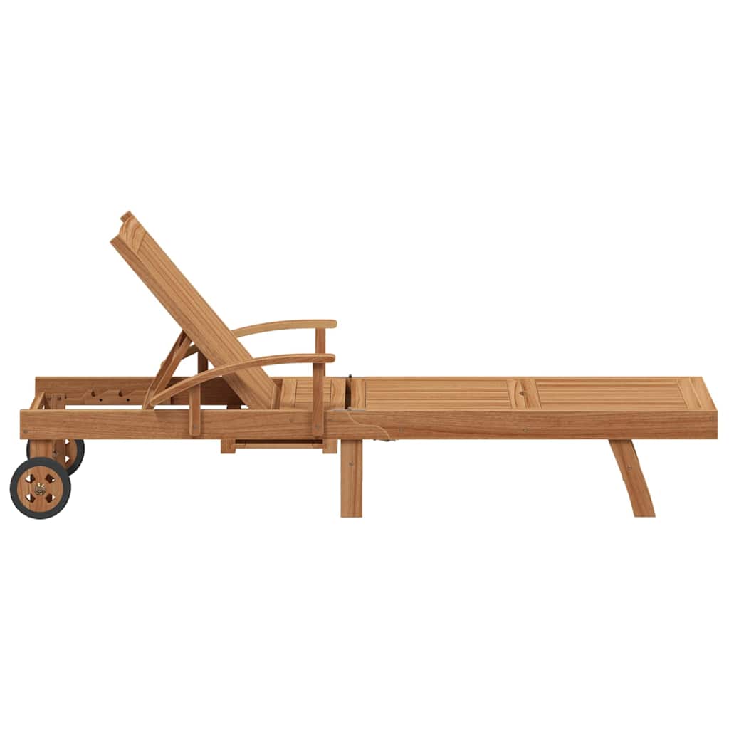 Ligbed met kussen 1-persoon 2 pcs Bruin Massief Teakhout is nu te koop bij PeponiXL, paradijselijk wonen!