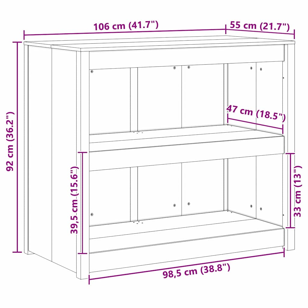 Keukenkast MEPPEL Wit 106 x 55 x 92 cm Massief grenenhout is nu te koop bij PeponiXL, paradijselijk wonen!