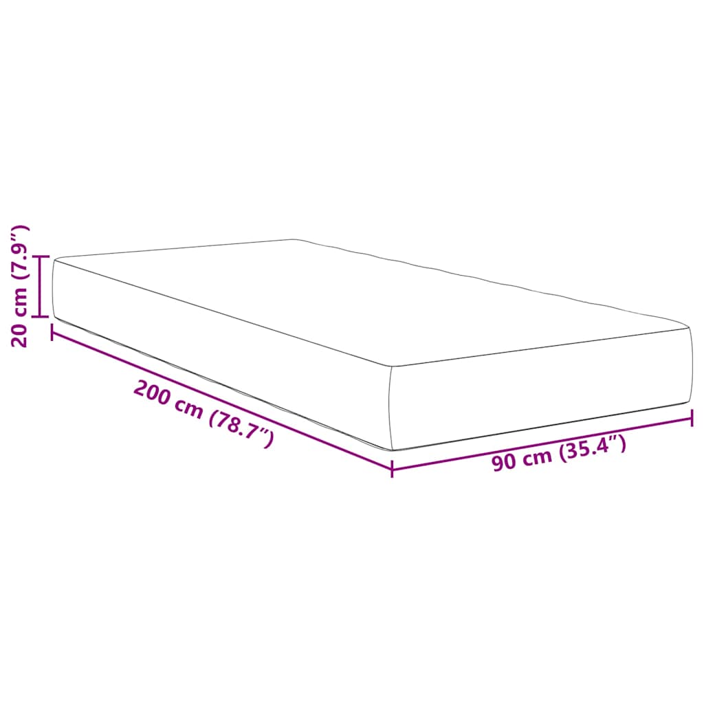 Bedmatras met matras Grijs 90 x 200 cm Stof is nu te koop bij PeponiXL, paradijselijk wonen!