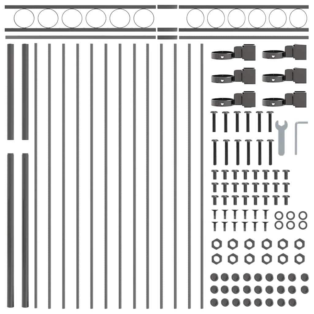 Hecelement Grijs 170 x 200 cm Staal is nu te koop bij PeponiXL, paradijselijk wonen!