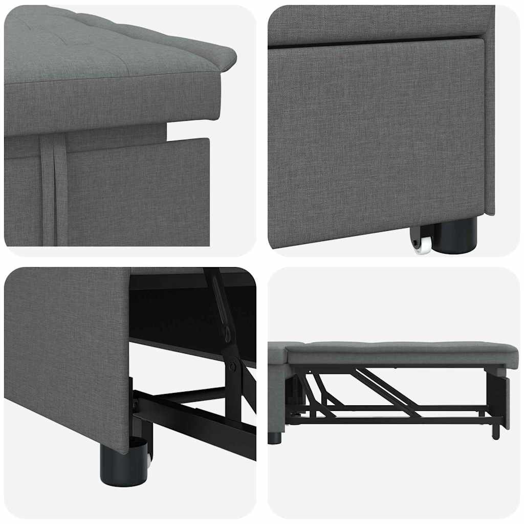 Uittrekbare Slaapbank Donkergrijs 194 x 50 x 82 cm Stof is nu te koop bij PeponiXL, paradijselijk wonen!