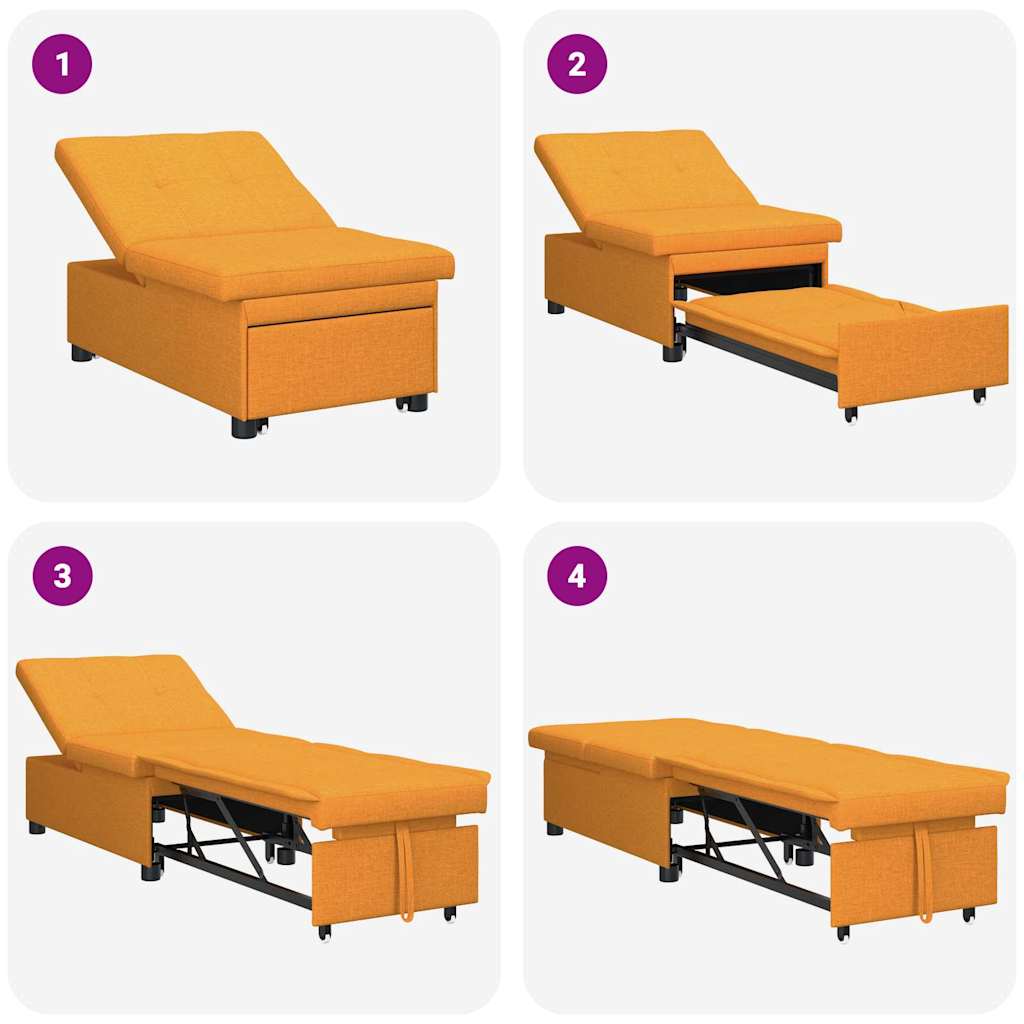 Uittrekbare Slaapbank Donkergeel 194 x 50 x 82 cm Stof is nu te koop bij PeponiXL, paradijselijk wonen!