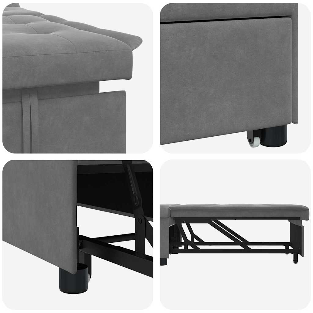 Uittrekbare Slaapbank Donkergrijs 194 x 67 x 82 cm Microvezel is nu te koop bij PeponiXL, paradijselijk wonen!