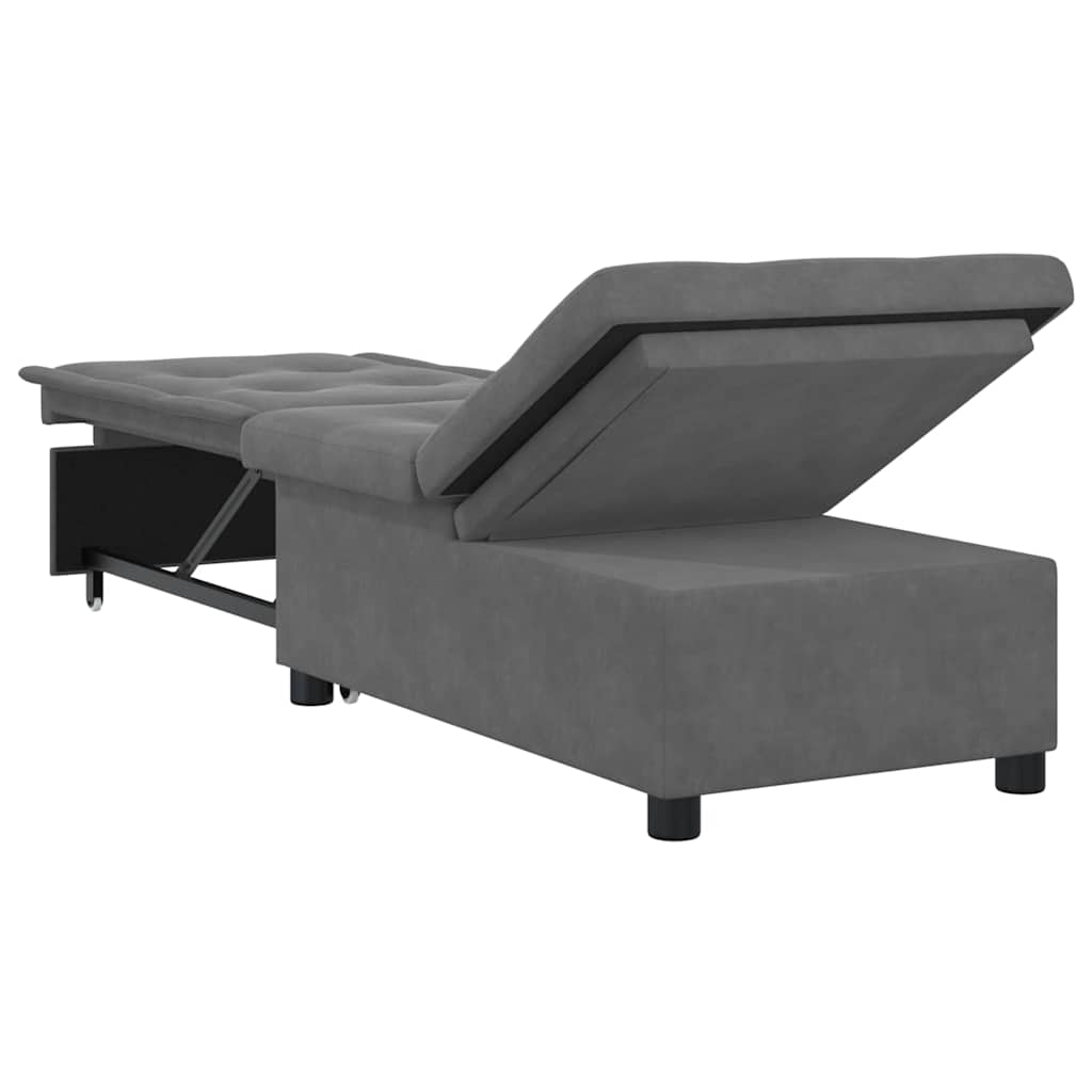 Uittrekbare Slaapbank Donkergrijs 194 x 67 x 82 cm Microvezel is nu te koop bij PeponiXL, paradijselijk wonen!