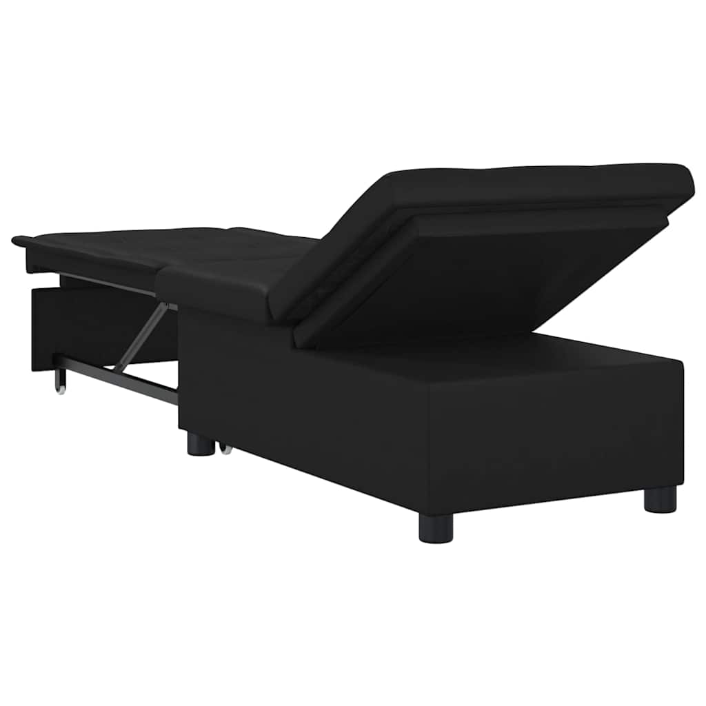 Uittrekbare Slaapbank Zwart 194 x 67 x 82 cm Microvezel is nu te koop bij PeponiXL, paradijselijk wonen!