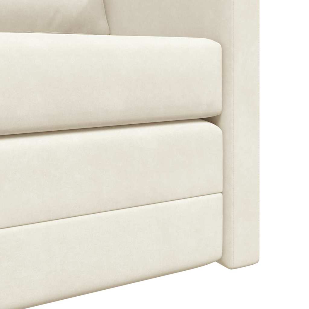 Slaapbank Crème 204 x 122 x 60 cm Fluweel is nu te koop bij PeponiXL, paradijselijk wonen!
