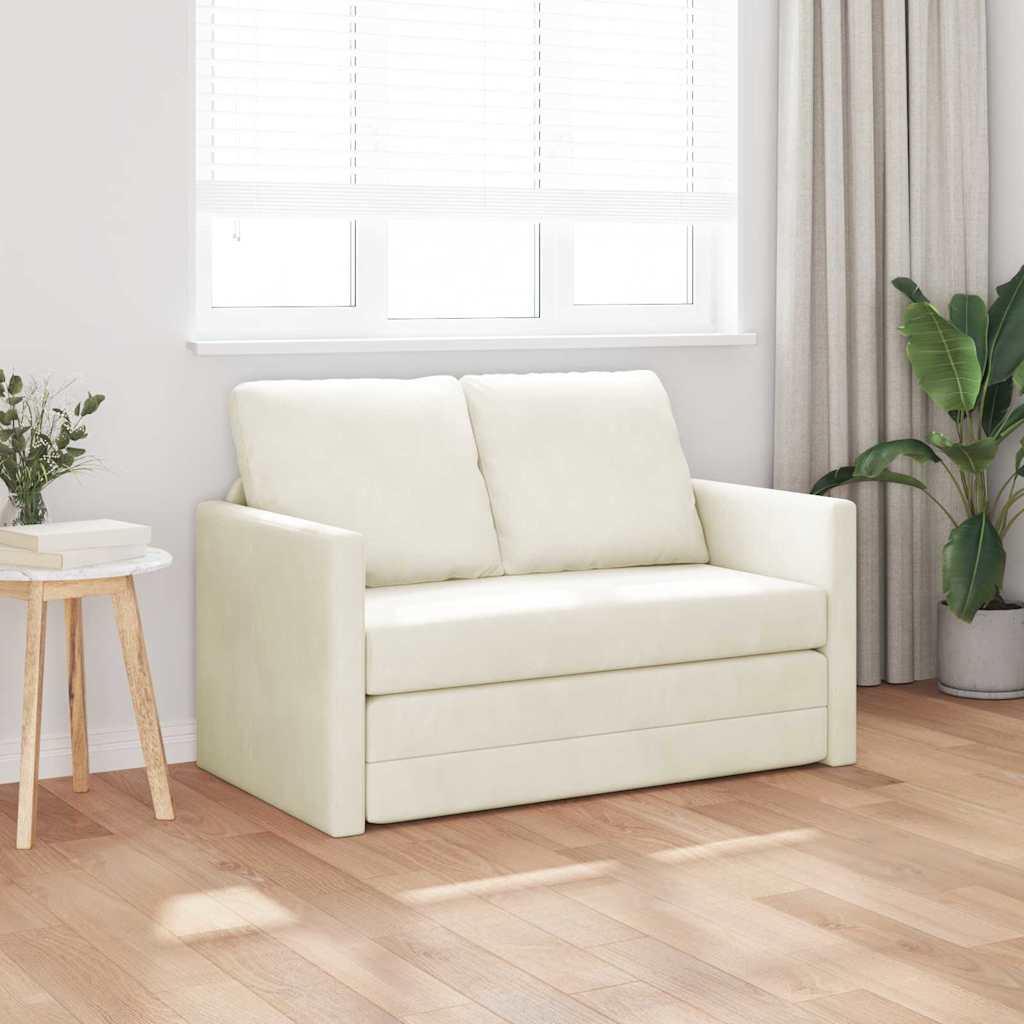 Slaapbank Crème 204 x 122 x 60 cm Fluweel is nu te koop bij PeponiXL, paradijselijk wonen!