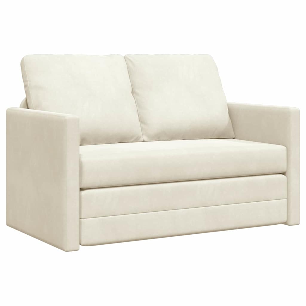 Slaapbank Crème 204 x 122 x 60 cm Fluweel is nu te koop bij PeponiXL, paradijselijk wonen!
