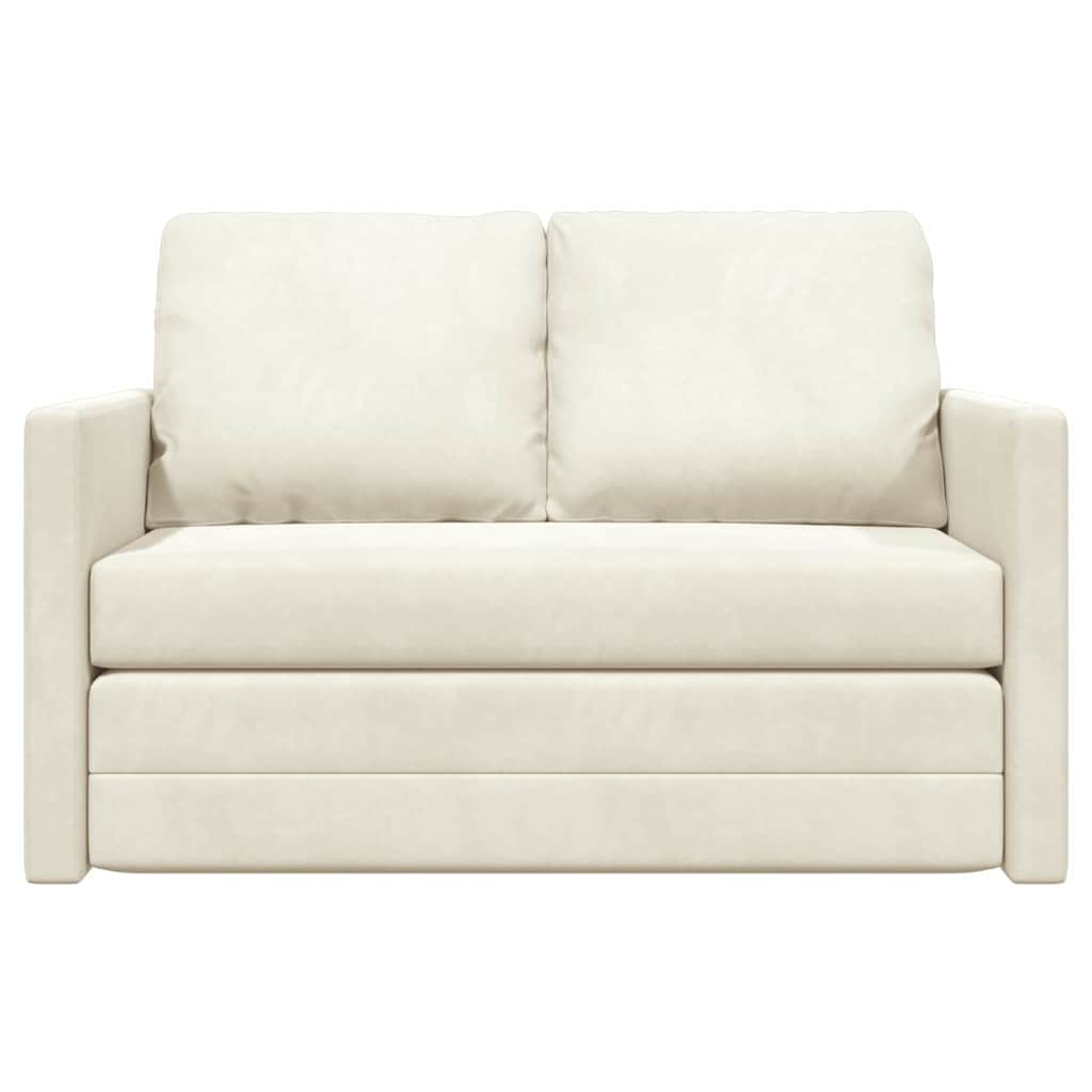 Slaapbank Crème 204 x 122 x 60 cm Fluweel is nu te koop bij PeponiXL, paradijselijk wonen!