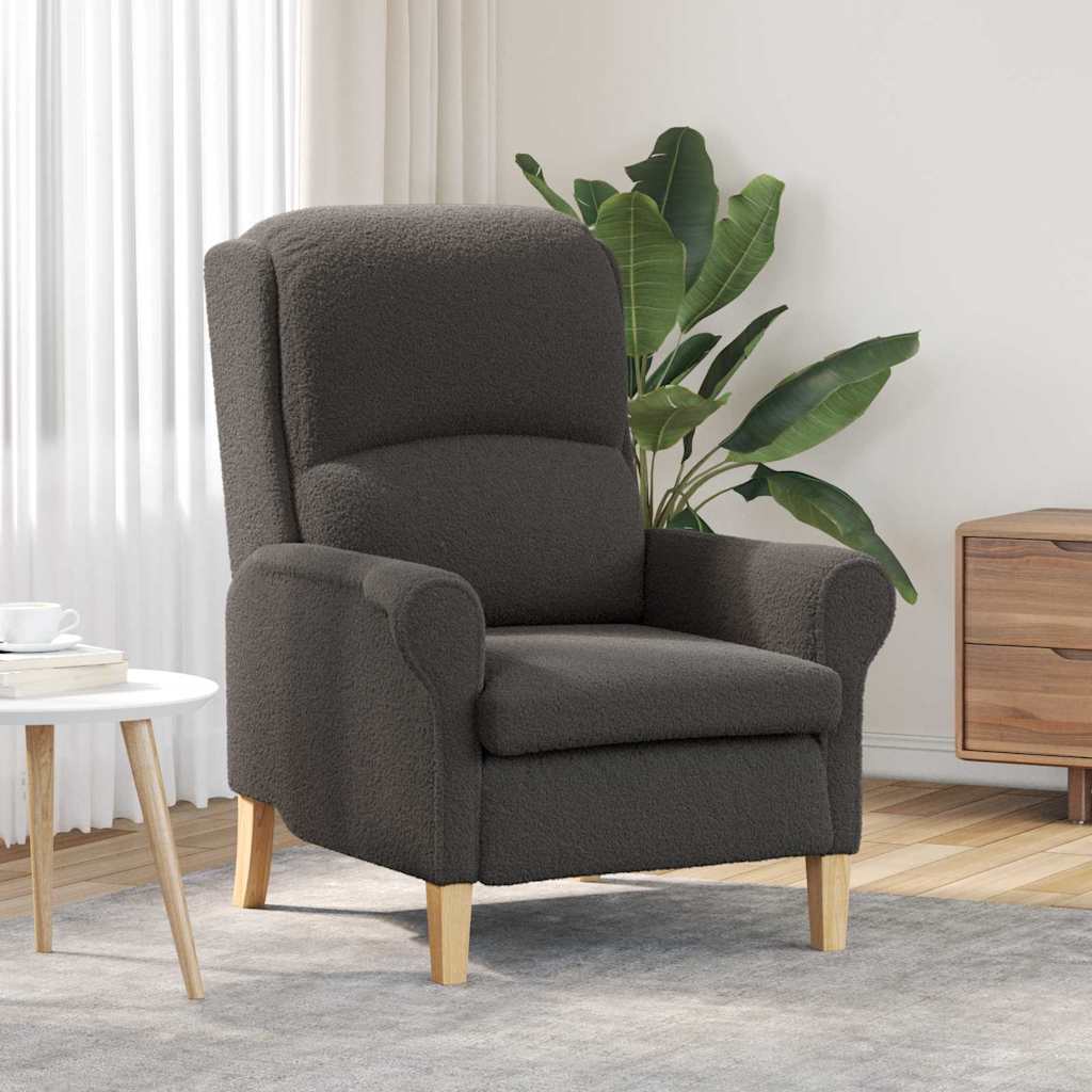 Fauteuil Donkergrijs Zachte Sherpa stof is nu te koop bij PeponiXL, paradijselijk wonen!