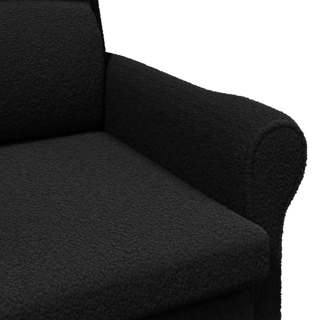 Fauteuil Zwart Zachte Sherpa stof is nu te koop bij PeponiXL, paradijselijk wonen!