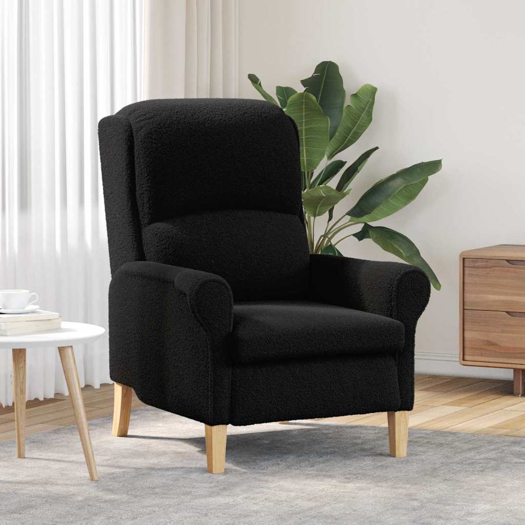 Fauteuil Zwart Zachte Sherpa stof is nu te koop bij PeponiXL, paradijselijk wonen!