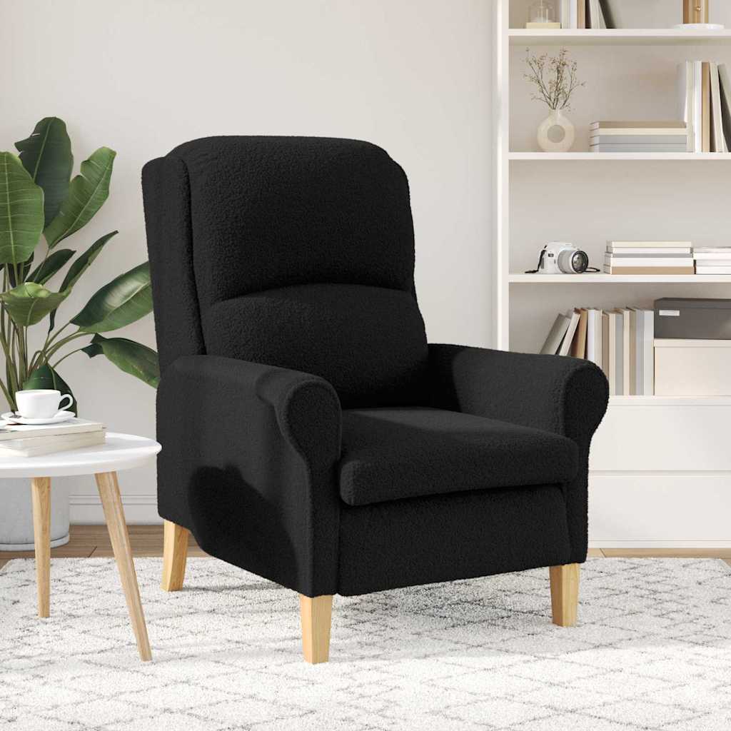 Fauteuil Zwart Zachte Sherpa stof is nu te koop bij PeponiXL, paradijselijk wonen!